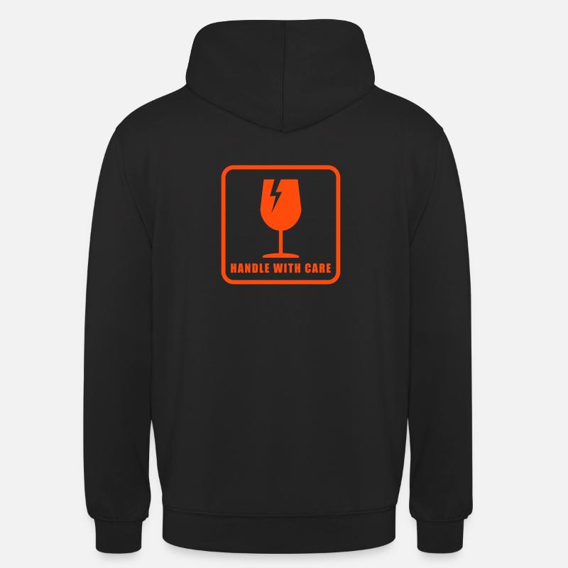 Manipuler avec précaution / cassable - Sweat-shirt à capuche unisexe - noir