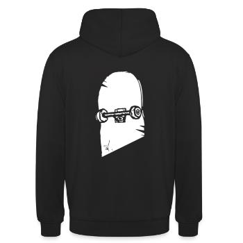 skate shredded board - Unisex Hoodie - black - Back - Michal (187cm)