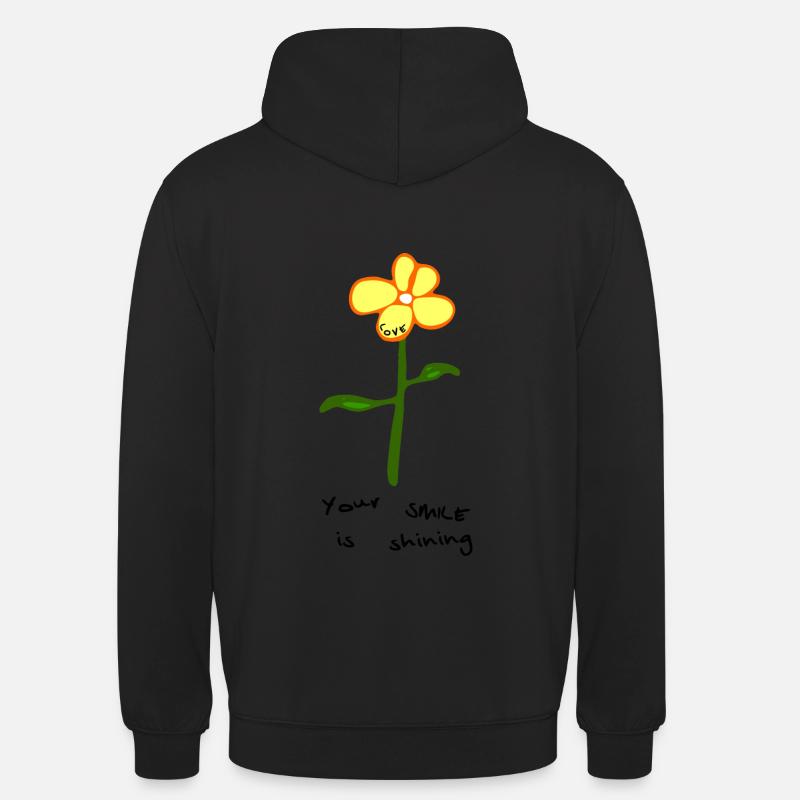 Fleur - Sweat-shirt à capuche unisexe - noir