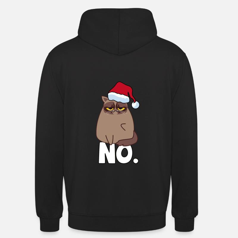 Pull grincheux chat - Sweat-shirt à capuche unisexe - noir