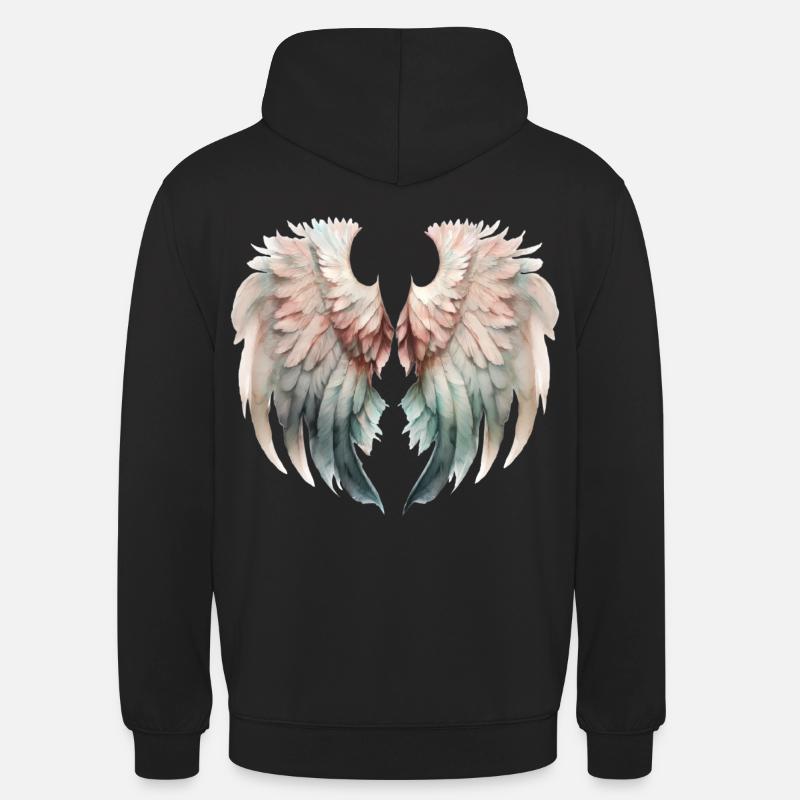 Ailes Pastel Envolée Douce - Sweat-shirt à capuche unisexe - noir