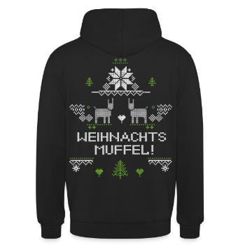 Christmas grouch, Ugly Christmas - Unisex Hoodie - black - Back - Michal (187cm)