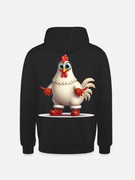 Poule fougueuse avec bottes - Sweat-shirt à capuche unisexe - noir