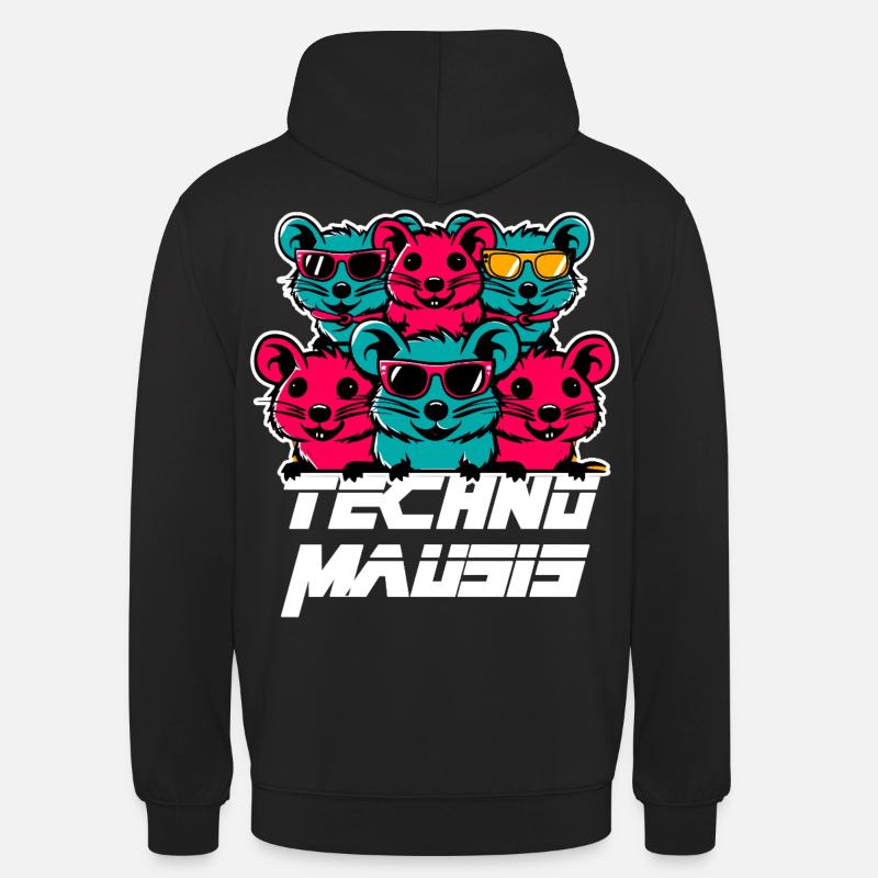 Techno Mausis - Sweat-shirt à capuche unisexe - noir