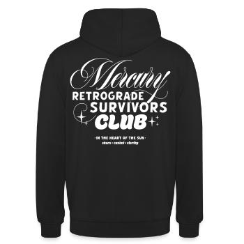 Club des survivants de Mercure rétrograde - Sweat-shirt à capuche unisexe - noir - Dos - Michal (187cm)