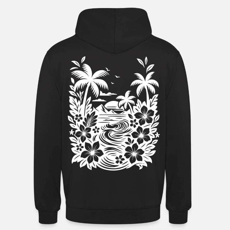 Blanc de plage - Sweat-shirt à capuche unisexe - noir