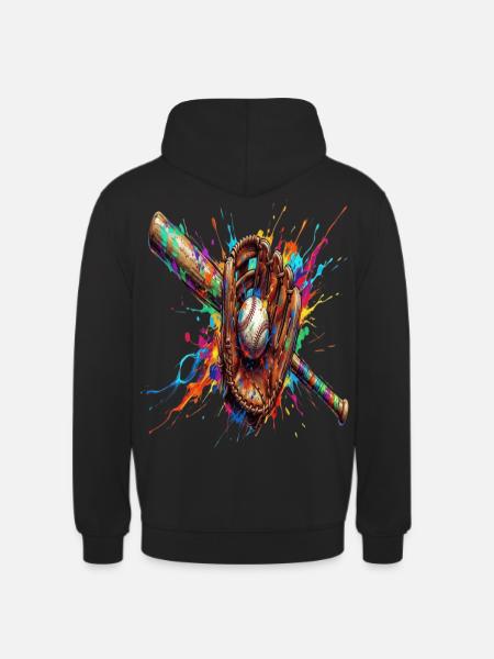 Ball- und Schlägerhandschuh mehrfarbig - Unisex Hoodie - Schwarz
