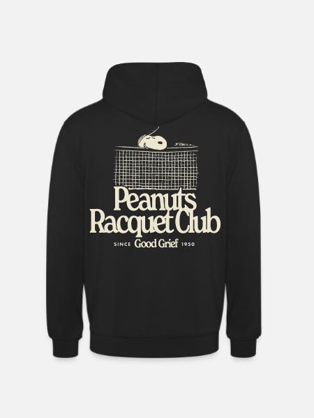 Peanuts Racquet Club Mit Snoopy Hell - Unisex Hoodie - Schwarz