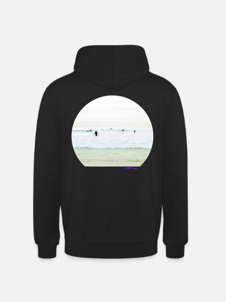 Surfer-Silhouette - Unisex Hoodie - Schwarz