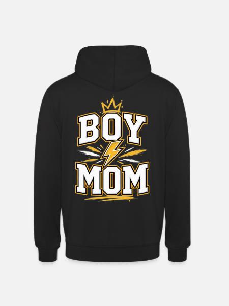 Boy Mom Power Crown - Unisex Hoodie - Schwarz
