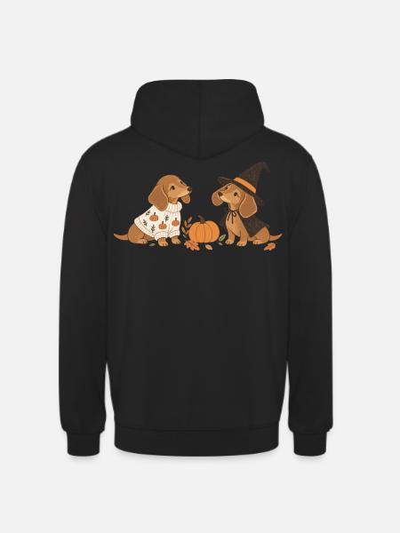 Halloween Dachshund Besties - Unisex Hoodie - Schwarz