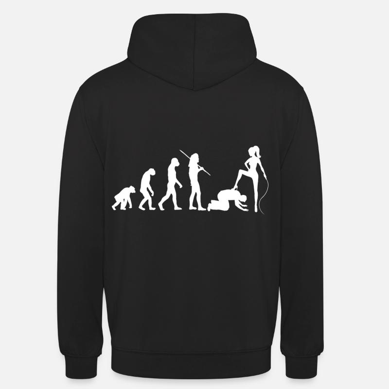 Evolution - dominatrice et esclave - Sweat-shirt à capuche unisexe - noir