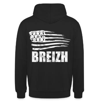 breizh bretagne 09 - Sweat-shirt à capuche unisexe - noir - Dos - Michal (187cm)