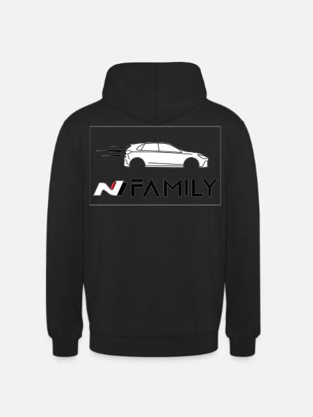 N Family - Sweat-shirt à capuche unisexe - noir