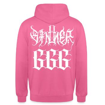 SINNER 666 - Unisex Hoodie - Pink - Hinten - Michal (187cm)