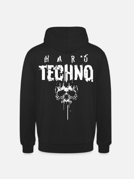 HARD TECHNO Skull Glitch - Unisex Hoodie - Schwarz