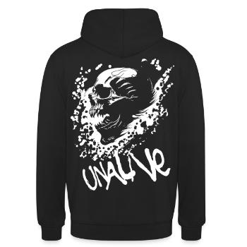 Untoter Horror Skull - Unisex Hoodie - Schwarz - Hinten - Michal (187cm)