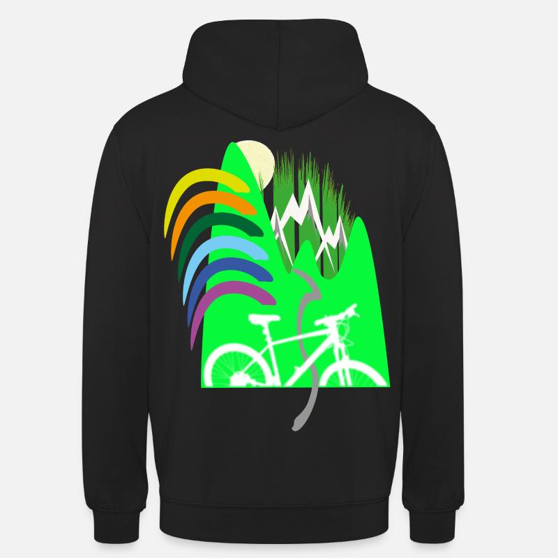 Cycle path mountains rainbow - Unisex Hoodie - black