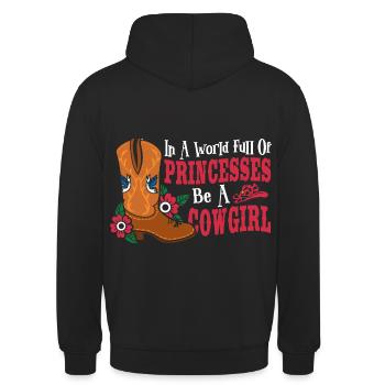 In a World Full of Princesses Be a - Unisex Hoodie - Schwarz - Hinten - Michal (187cm)