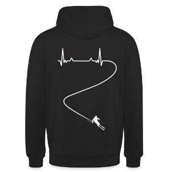 Ski fahren Skifahrer Sport Herzschlag - Unisex Hoodie - Schwarz - Hinten - Michal (187cm)