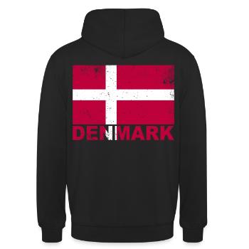 Dänemark Flagge Vintage Dänische Nationalität Ursp - Unisex Hoodie - Schwarz - Hinten - Michal (187cm)