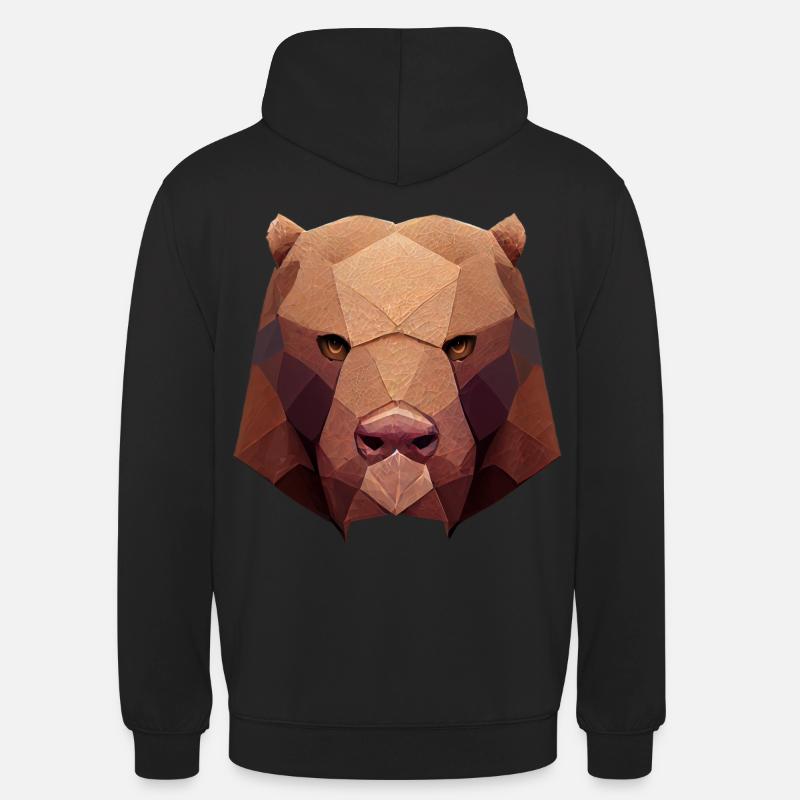 Polygonbärenkopf niedrige Polybären - Unisex Hoodie - Schwarz