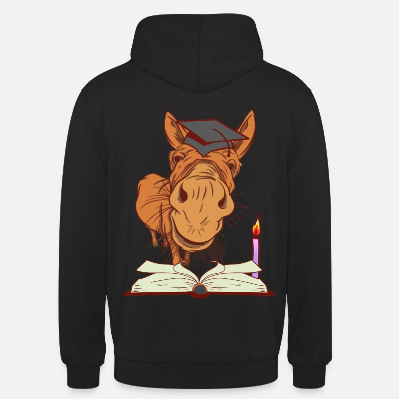 Studi di apprendimento notturno dello studente di mulo dell'asino - Felpa con cappuccio unisex - nero