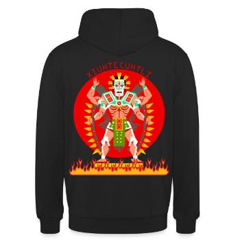 Ancienne divinité aztèque Xiuhtecuhtli Mythologie aztèque - Sweat-shirt à capuche unisexe - noir - Dos - Michal (187cm)