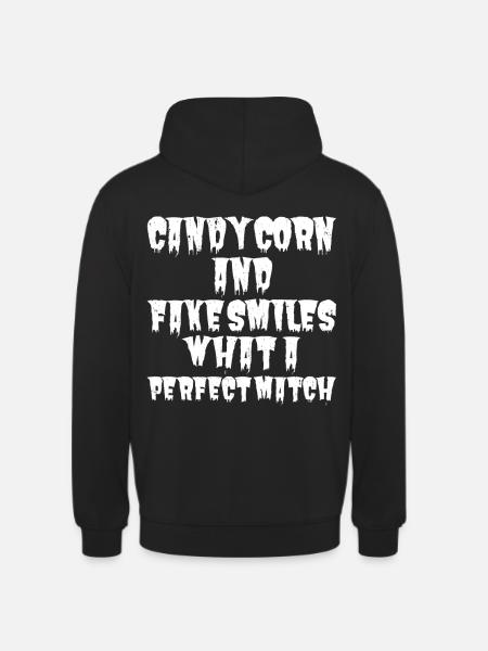 Candy corn and fake smiles: Ironic Halloween - Unisex Hoodie - black