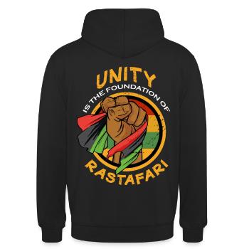 Rastafari Ethiopian Flag Reggae Roots Rastafari - Unisex Hoodie - Schwarz - Hinten - Michal (187cm)