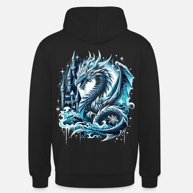 Frostiger Schattendrache Eisdrache - Unisex Hoodie - Schwarz