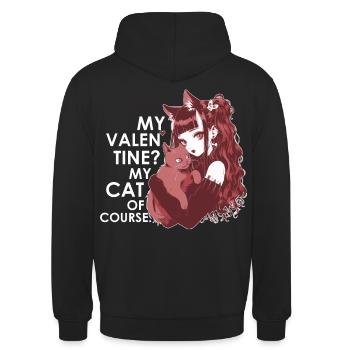 My Valentine Cat Goth Girl Harajuku Emo Anime Aest - Unisex Hoodie - Schwarz - Hinten - Michal (187cm)