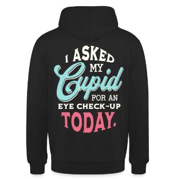 Funny Stupid Cupid Single Anti Valentines Day - Unisex Hoodie - Schwarz - Hinten - Michal (187cm)