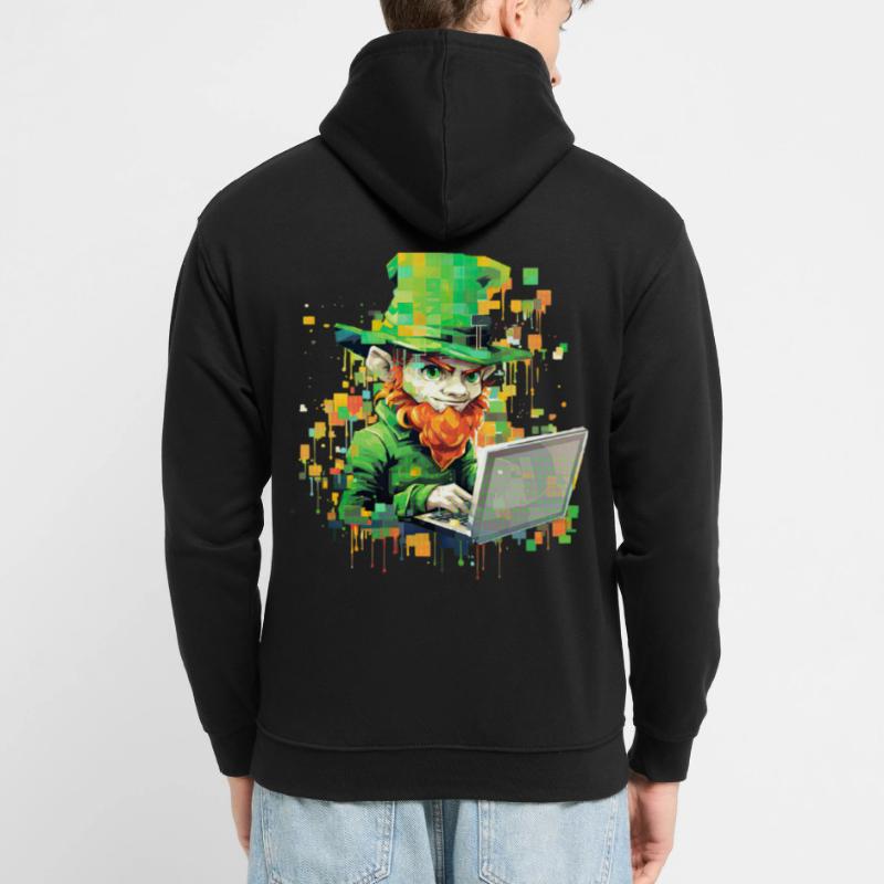 Coder Leprechaun St Patrick's Day Binary Programme Unisex Hoodie