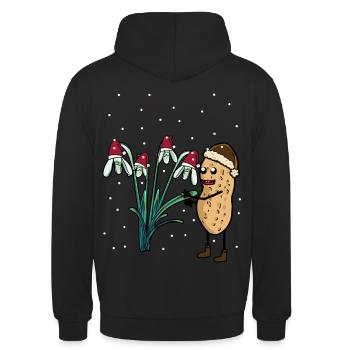 Erdnuss Frühling Schnee Garten Blumen Frost - Unisex Hoodie - Schwarz - Hinten - Michal (187cm)