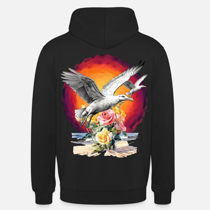 Seagulls Seagull Seagulls Maritime Sunset - Unisex Hoodie - black
