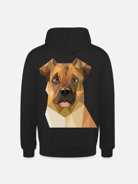 Geometric Boxer Dog Art - Unisex Hoodie - black
