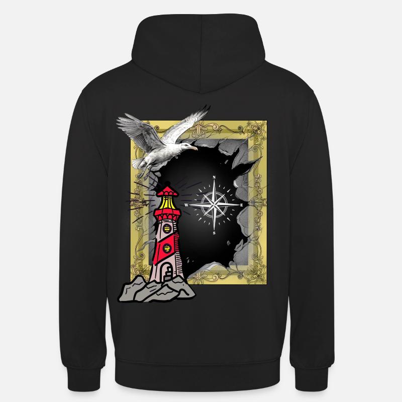Maritim Leuchtturm Möwe Möwen - Unisex Hoodie - Schwarz