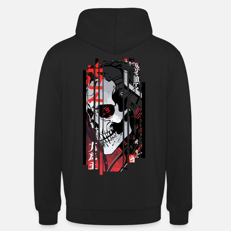 Cyborg crane noir kanji - Sweat-shirt à capuche unisexe - noir