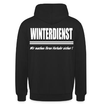 Winterdienst, machen ihren Verkehr sicher, Winter - Unisex Hoodie - Schwarz - Hinten - Michal (187cm)