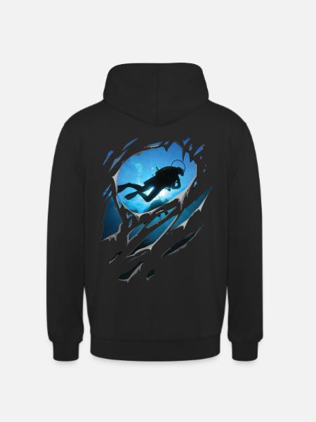 Ripped Diving Gift Cracks - Unisex Hoodie - black