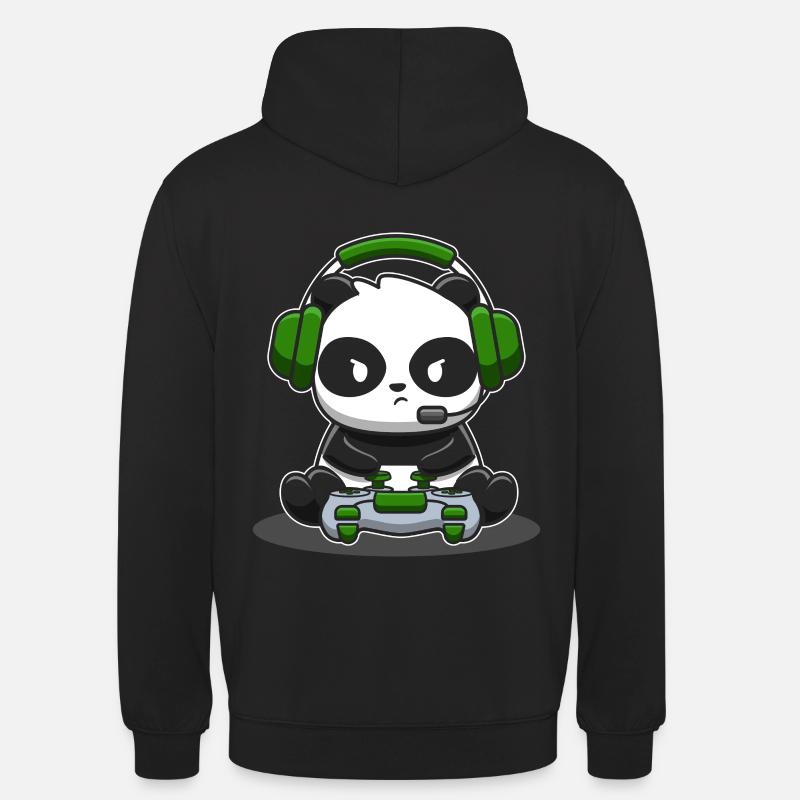 Panda Gamer Controller Gaming Panda Bear jeu vidéo - Sweat-shirt à capuche unisexe - noir