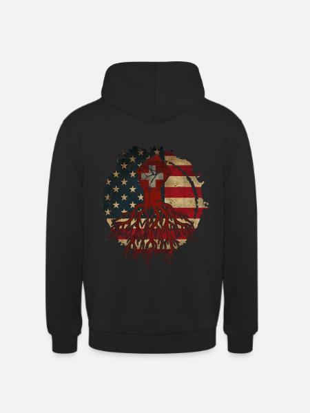 Switzerland America Patriot Flag Swiss - Unisex Hoodie - black