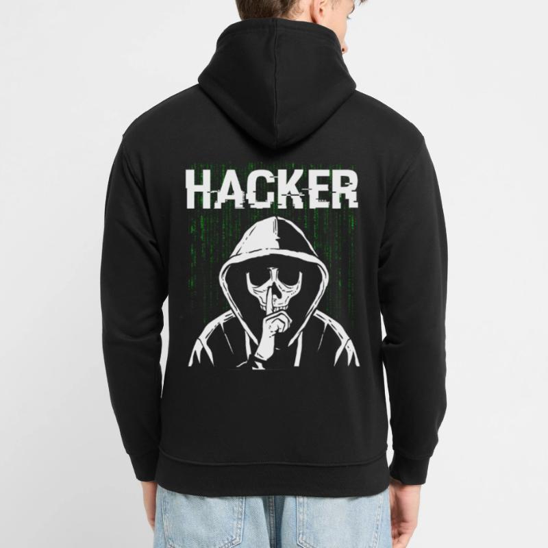 Hacker Skull Hacking Programmation Dark Net Sweat-shirt à capuche unisexe