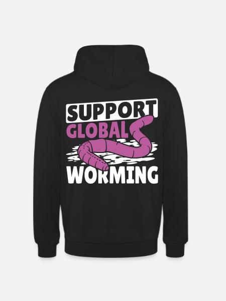 Support Global Worming Worm Farming Vermiculture - Unisex Hoodie - black