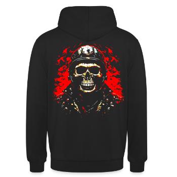 Motard Crâne ardent - Sweat-shirt à capuche unisexe - noir - Dos - Michal (187cm)