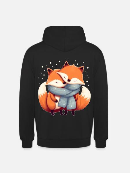 Fuchs Paar - Unisex Hoodie - Schwarz