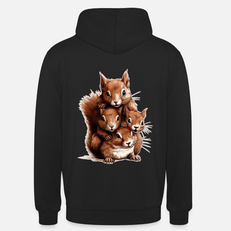 Écureuil - Sweat-shirt à capuche unisexe - noir
