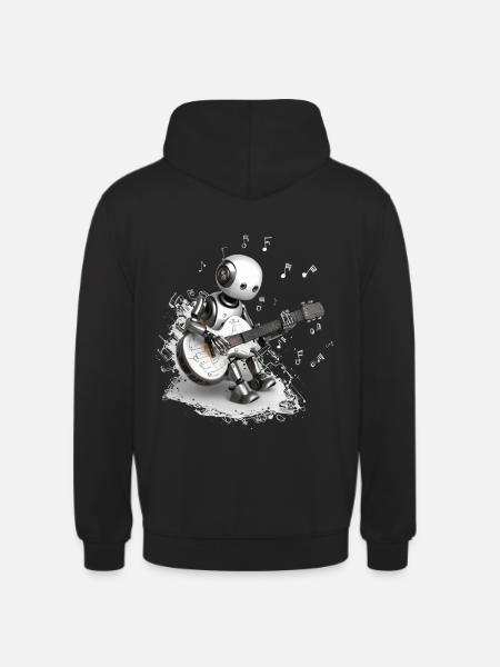 Guitar Playing Robot - Unisex Hoodie - black