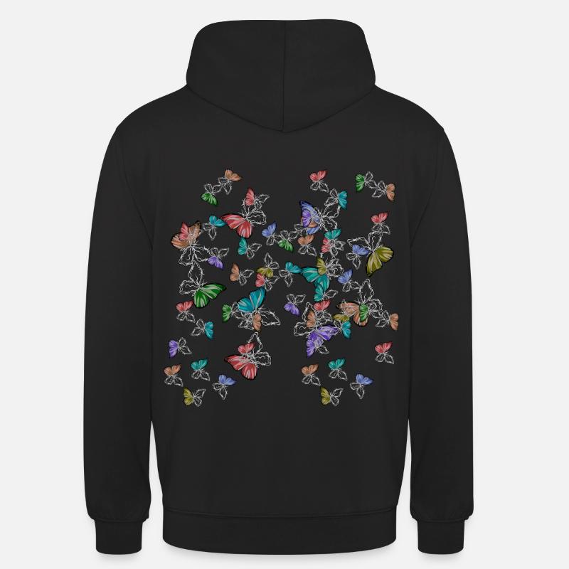 Papillons Sentiments Émotion Douleur Dépression - Sweat-shirt à capuche unisexe - noir